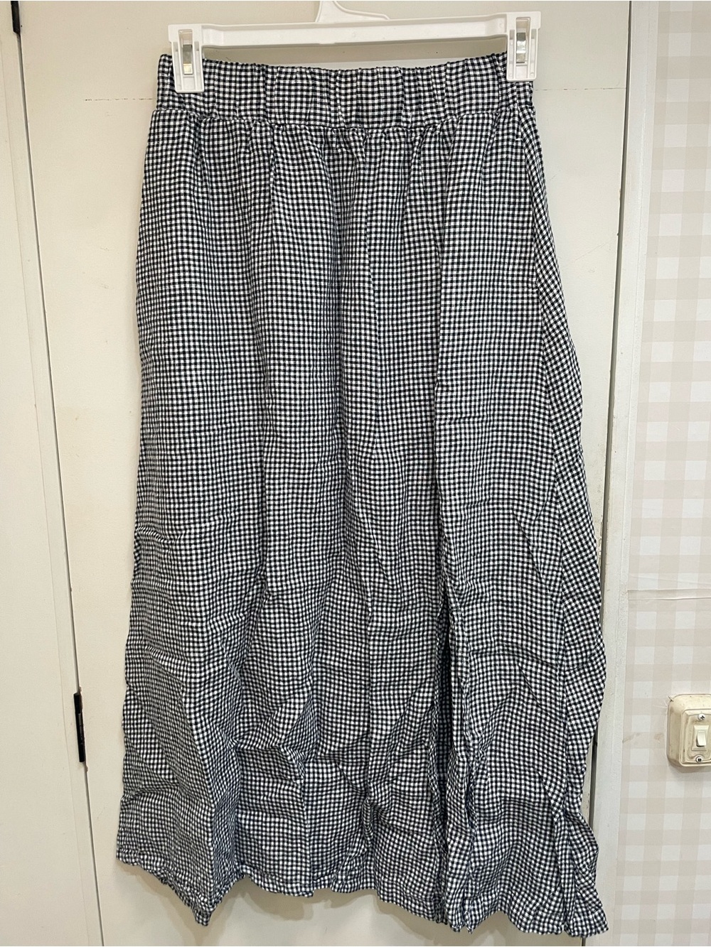 Quince European linen mini gingham cottagecore maxi skirt